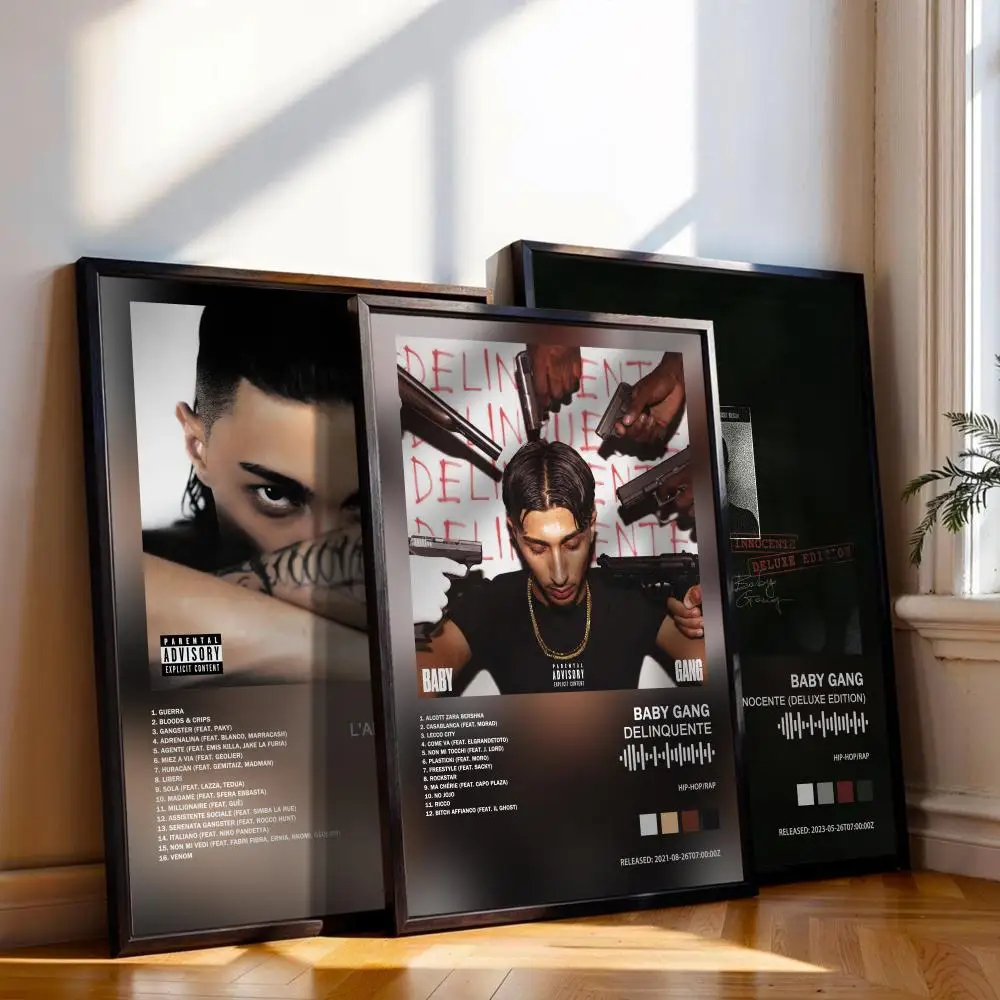 Baby Gang Poster Musikalbum-Cover für Zimmer Leinwanddruck Kunstbild Wanddekoration Geschenk