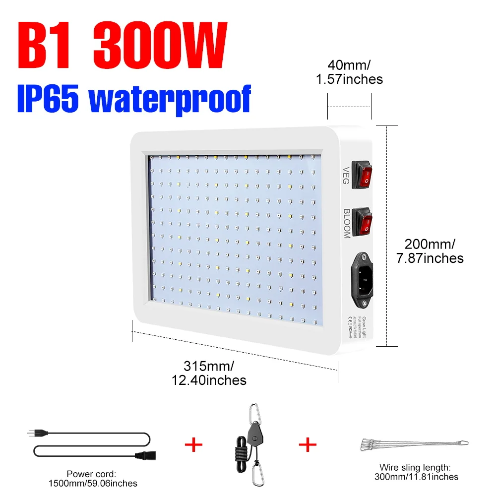 500W 300W Led Grow Light Full Spectrum Kas Tent Groente Interieur Bloem Zaailing Hydrocultuur Planten Uv Lamp