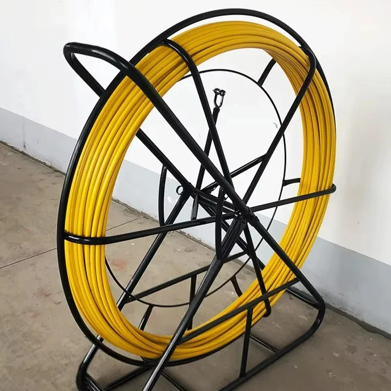 Fiberglass Wire Cable Running Puller Rod Duct Rodder Snakes 4/5/7mm Fish Tape Reel Unclogger Leader 50/100m for Home Garden
