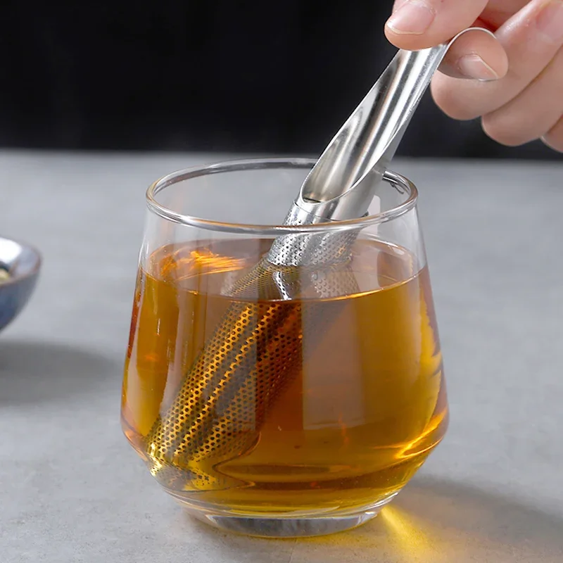 Tea Infuser Stainless Steel Mesh Tea Strainer Filter Metal Pipe Design Loose Tea Leaf Infuser Steeper Diffuser Tea Accessories