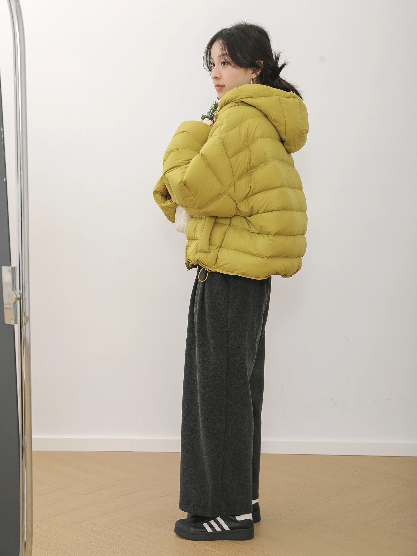 

Sanmu Social Winter New Design ort Hooded Double Zipper 90 down Puffer Jaet Small Size Women's Faion Ci Casual Warmth