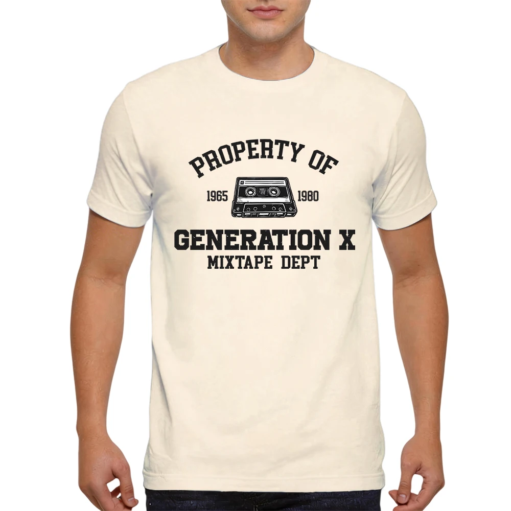 Mens 100% Cotton T Shirt 1965 1980 Cassette Tape Vintage Varsity Print Casual Breathable Short Sleeve Daily Wear