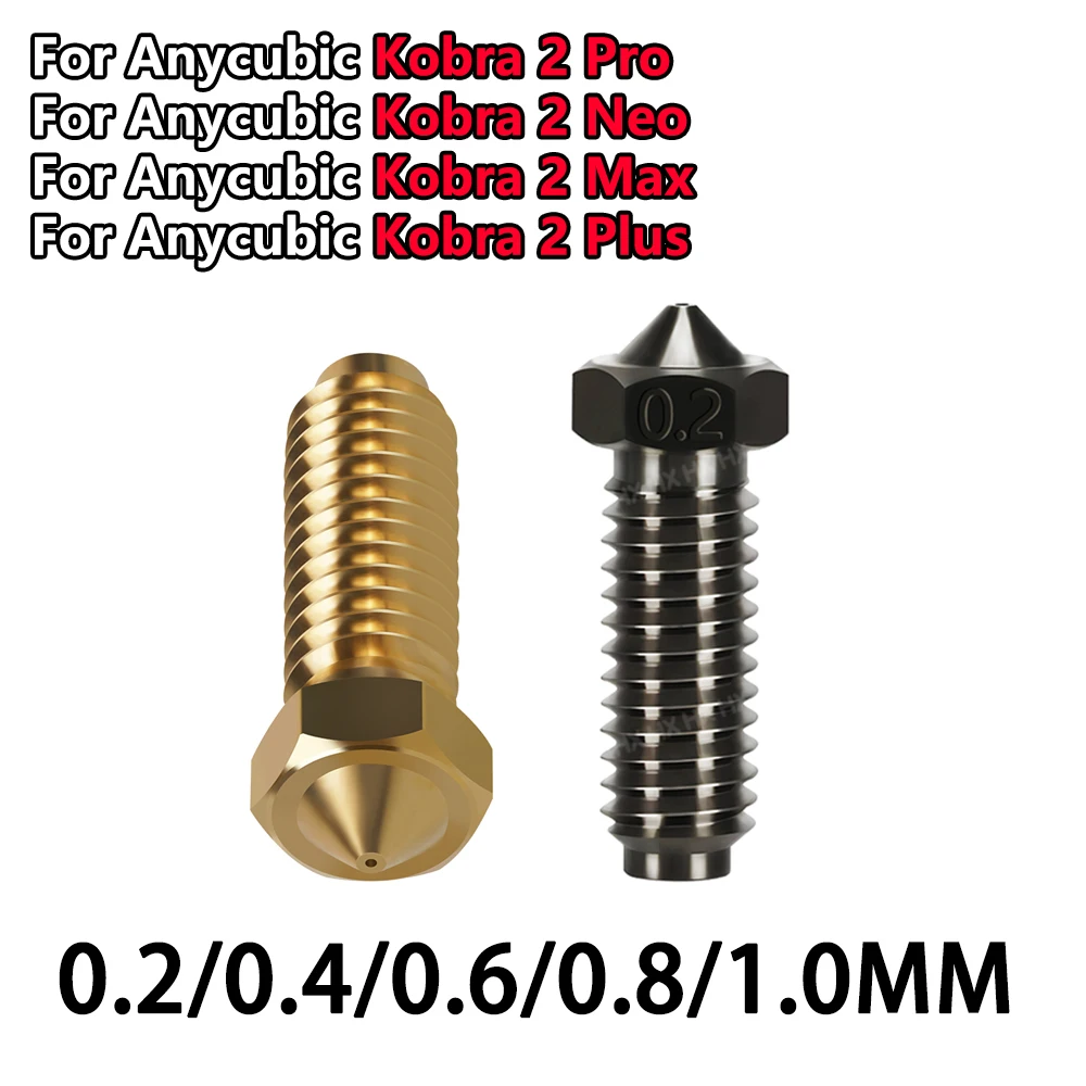 

Латунное сопло с высоким расходом для Anycubic Kobra 2, Neo сопла, сопла с медным покрытием, закаленная сталь для Anycubic Kobra 2 pro, биметаллические