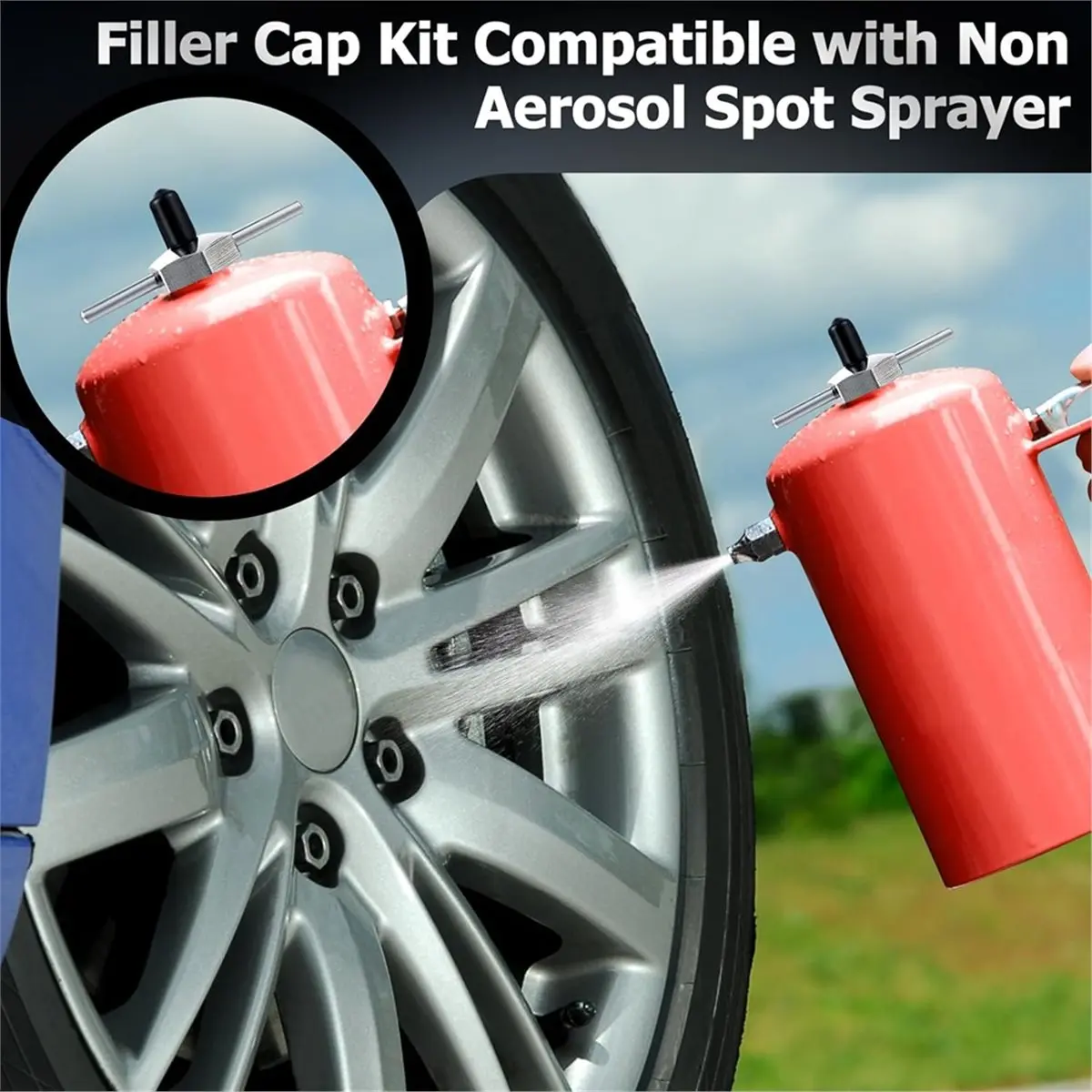 AA14 For Sprayer Vaper 19487 Spot Filling Cap 4 Pack, Filler Cap Assembly for Sprayer Non-Aerosol Spot, T-Bar Handle