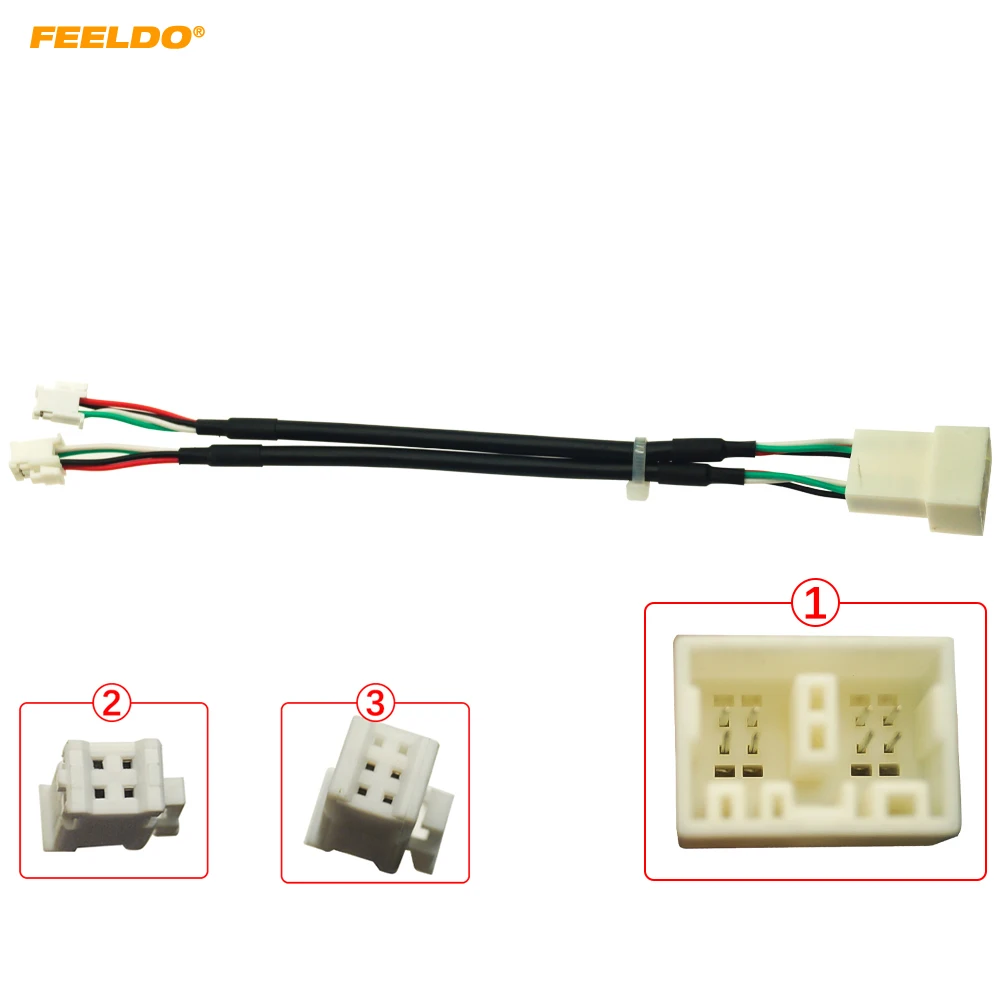 FEELDO Car Audio Radio 6Pins Conector Changer Port USB Adapter for Toyota 2024-2025 Original Wire Auto USB Cable Transfer #1596