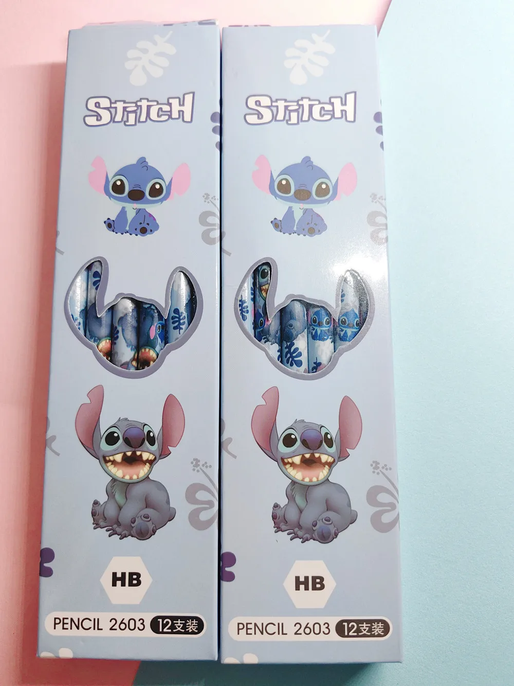 12pcs Disney Anime Pencil Set Lilo&Stitch Series Kids Stationery Pen School Supplies Cute Pencil Sharpener Christmars Gifts