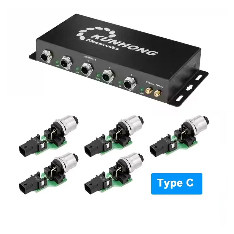 Maxgeek KUNHONG KH-ATSW100A Switch Ethernet automobilistico TSN AVB a 7 porte + 5 connettori per TE MATENET