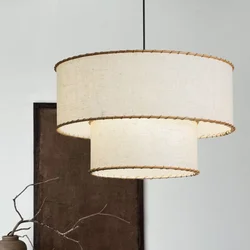 French Style Fabric Pendant Lamp Wabi Sabi Handmade Pendant Light For Living Room Bedroom Bedsid Art Kitchen Island Hanging Lamp