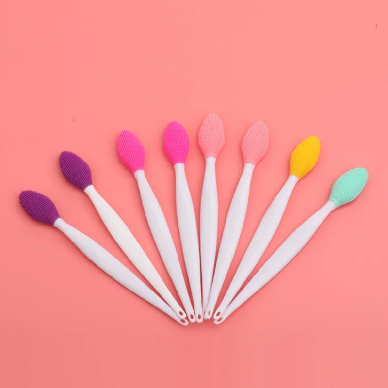 Huidverzorging Lip Exfoliërende Gezichtsreiniging Gezicht Scrub Neus Schone Borstel Mee-eter Verwijderen Siliconen Dubbelzijdig Huidverzorging Tool