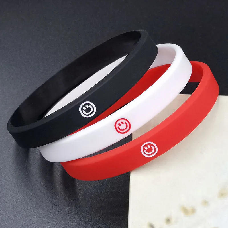 Pulseras minimalistas de silicona para hombres y mujeres, pulseras de moda, pulseras para parejas, pulseras para estudiantes y niños, joyería al por mayor