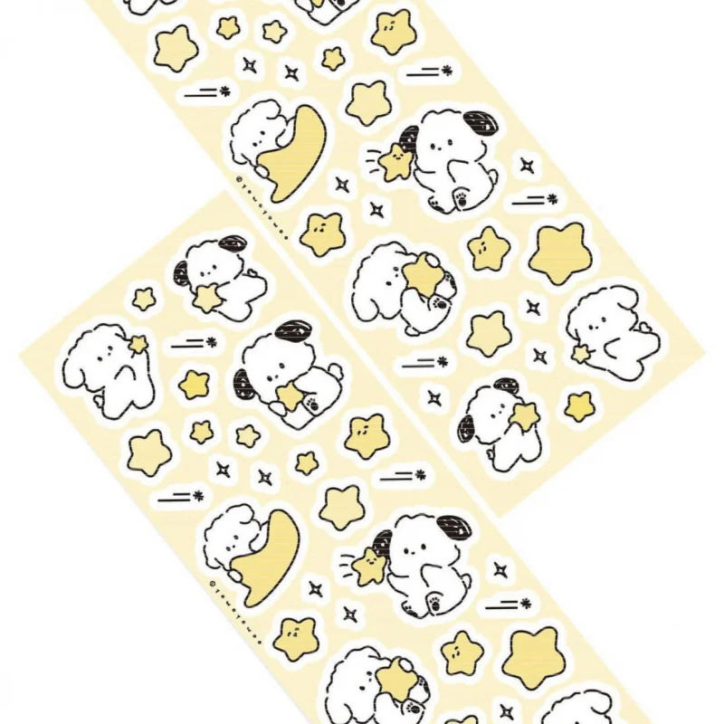 Korean Cute Cartoon Little White Dog Animal Pattern Stickers Hand Account Diary Notebook Scrapbook Diy Decorative Stickers