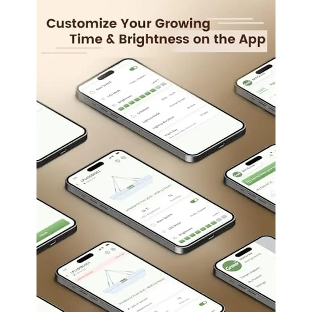 LED-Pflanzenwachstumslicht, intelligente APP-Steuerung, 48 W, volles Spektrum, 8-stufige Helligkeitsabdeckung, 2 x 2 Fuß, Aluminium-Wärmeableitungsunterstützung