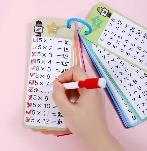 Montessori 0‑12 Multiplication Times Table Cards Self‑Check Math Learning Teaching Aids for Home Classroom