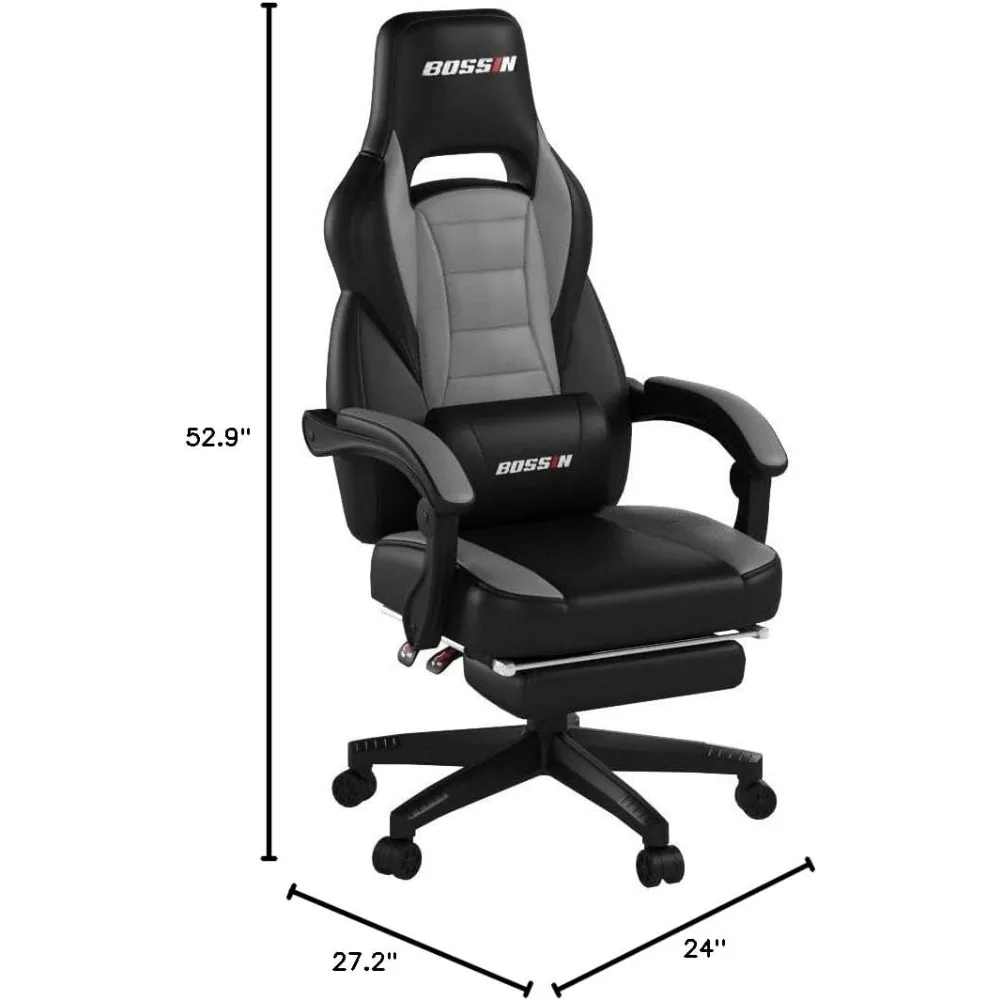 Ergonomic Heavy Duty Gaming Chair with Massage, Footrest, and Lumbar Support view 3