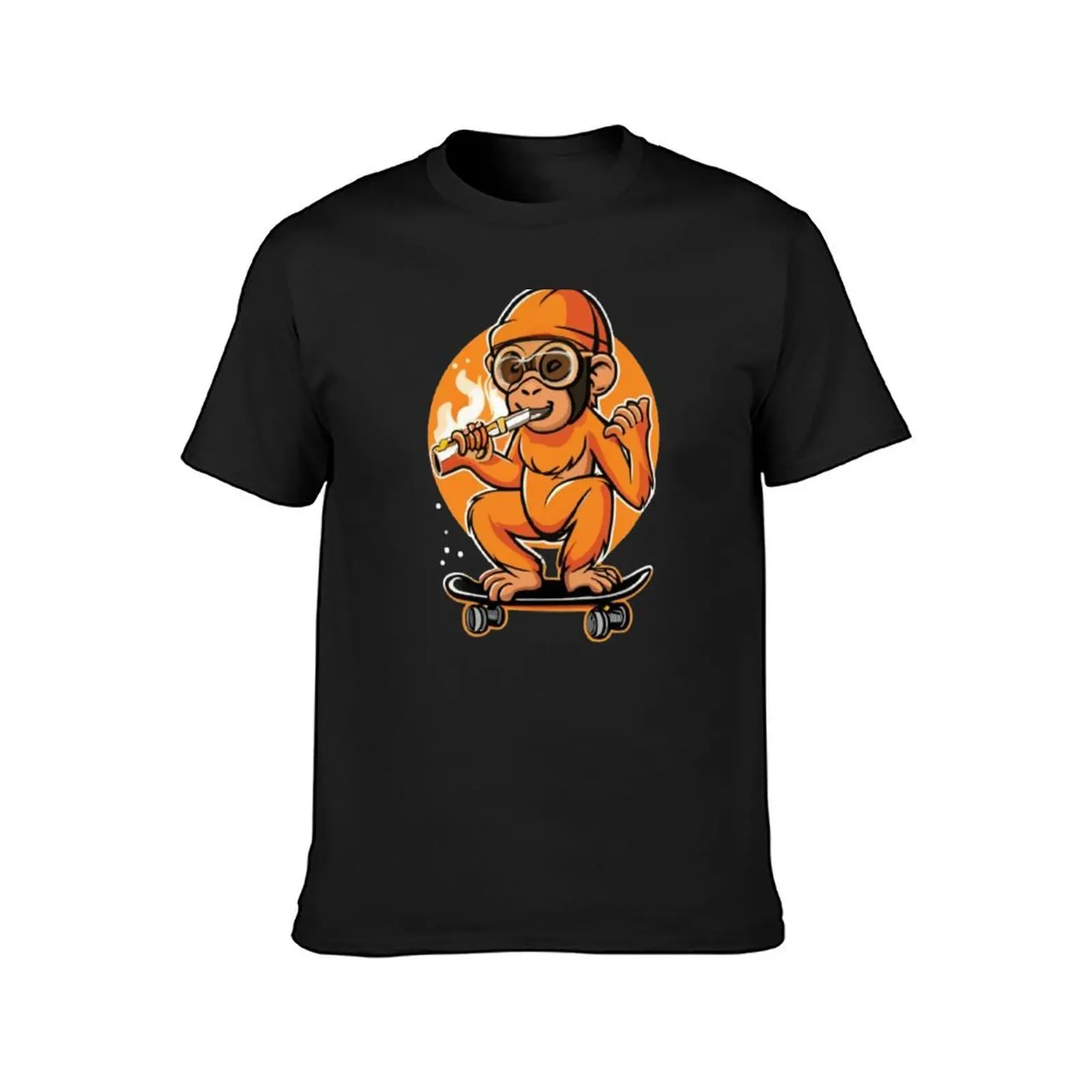 Skateboarder in Orange Hues T-Shirt tops quick drying kawaii clothes blacks mens t shirts casual stylish