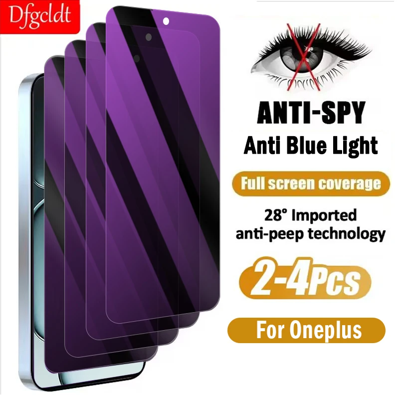 

2-4Piece Anti Blue-ray Privacy Screen Protector for OnePlus Ace 6 6T 3V Full Cover Tempered Glass for 1+Ace 5 Pro/Ultra/Racing