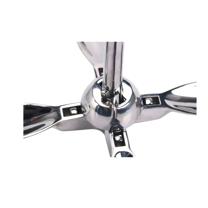 ISURE MARINE Stainless Steel 316 Boat Fitting Folding Grapnel Anchor 0.7Kg/1.5lb