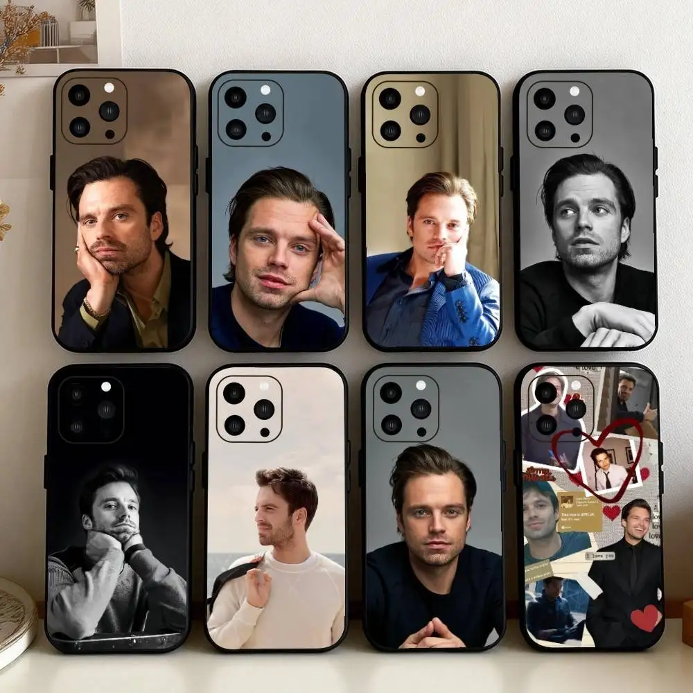 

A-Actor S-Sebastian-an S-Stan-an Phone Case For iPhone17,16,15,14,13,12 Plus,Max Soft Silicone Black Cover