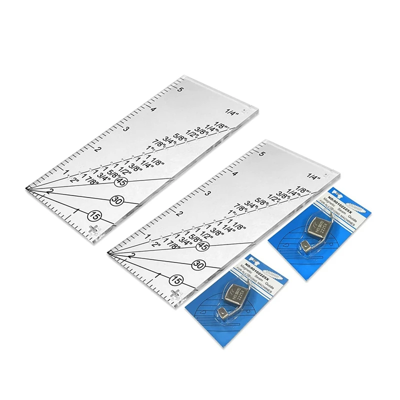 4 Pcs Seam Guide Ruler Set Include 2 Quilting Seam Guide Ruler And 2 Magnetic Sewing Guide For Sewing Machine