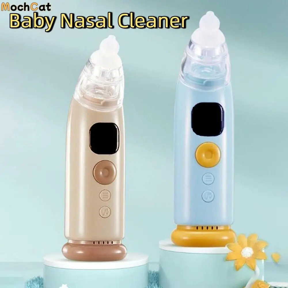 

USB Rechargeable Electric Nasal Aspirator Low Noise Anti-backflow Baby Nasal Cleaner Built in Lights Music