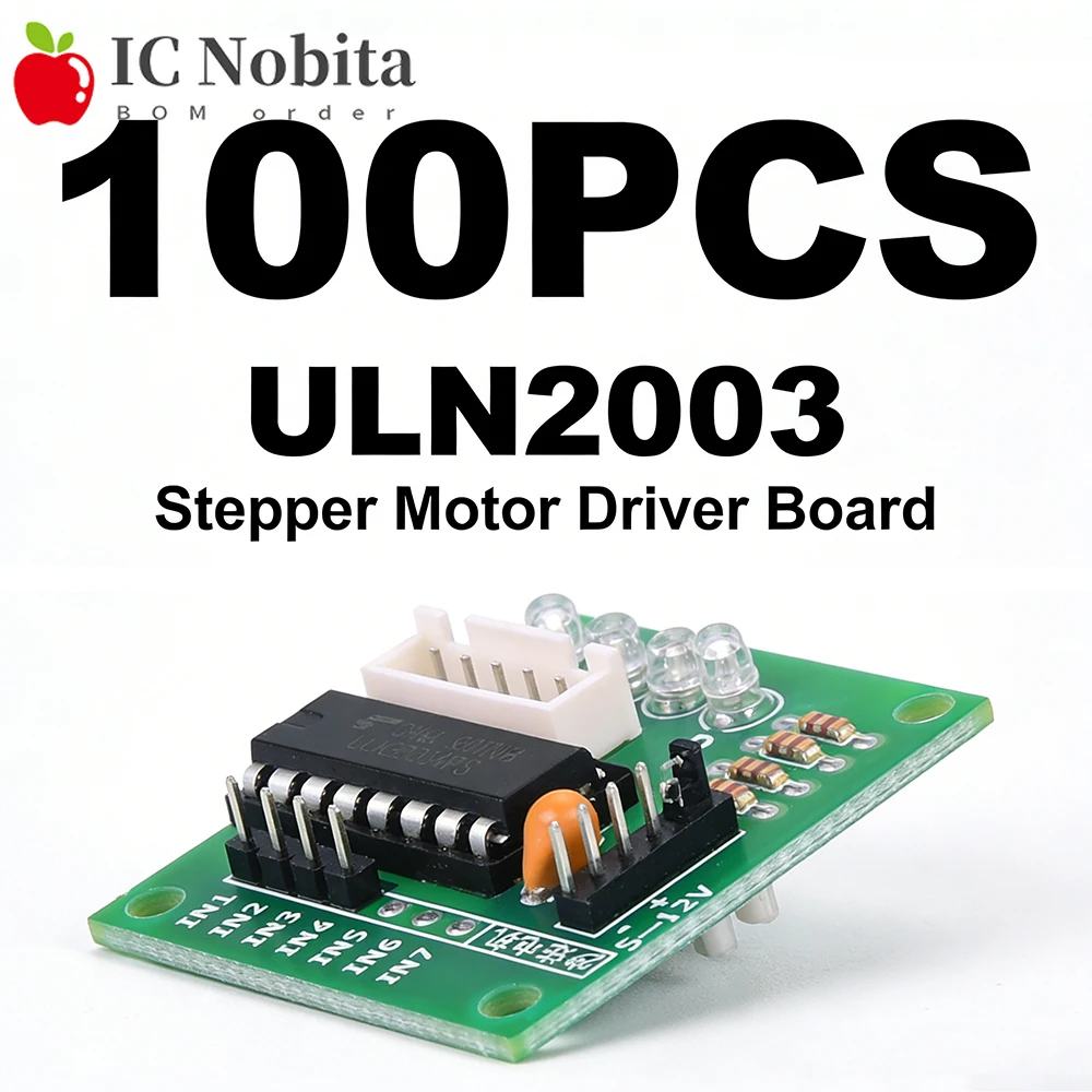 

100PCS ULN2003 Stepper Motor Driver Board - 5-Wire 4-Phase Stepper Motor Controller Test Board for Arduino DIY Projects