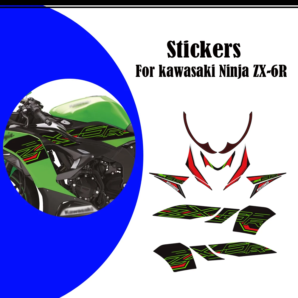 

For kawasaki Ninja ZX-6R ZX6R ZX - 6R NEW Motorcycle Tank Body Front Face Rear Hump Fairing Fender Stickers Decals