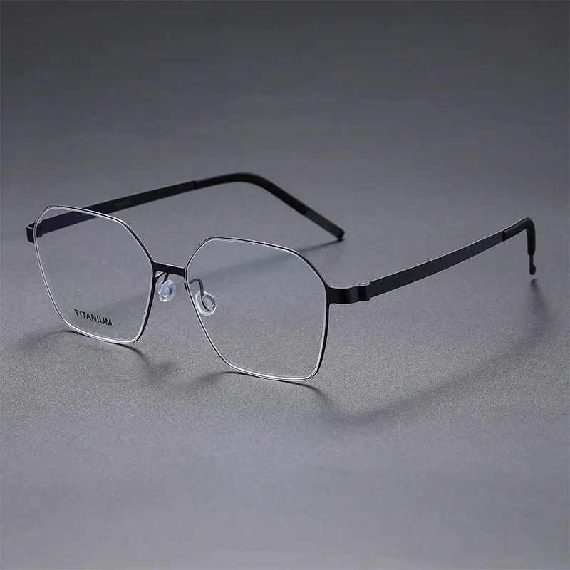 

Oval Eyeglasses Men Denmark Linde 9624 Titanium No Screw Korea Square Glasses Frames Optical Ultra-light Prescription Glasses