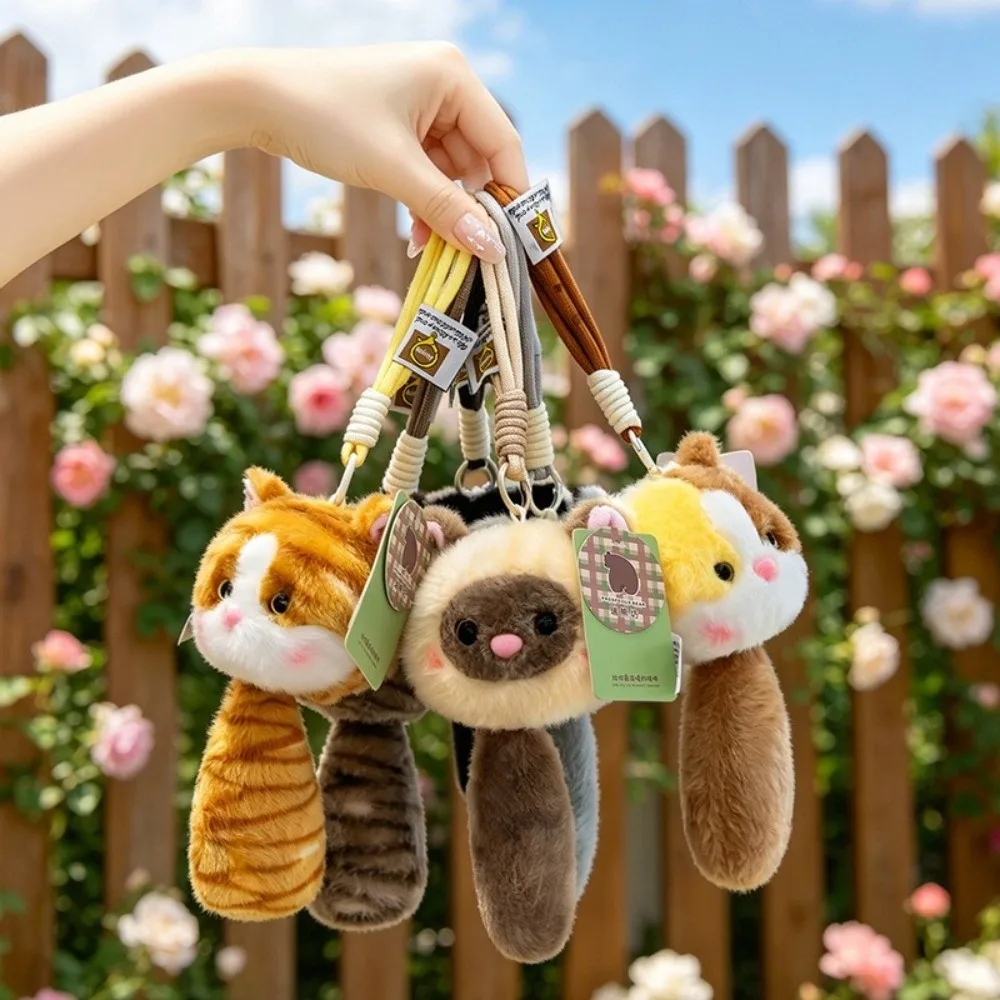 New Stretchable Tail Cat Keychain Pendant Style Cute Bag Charm Soft Keychain Pendant Key Holder