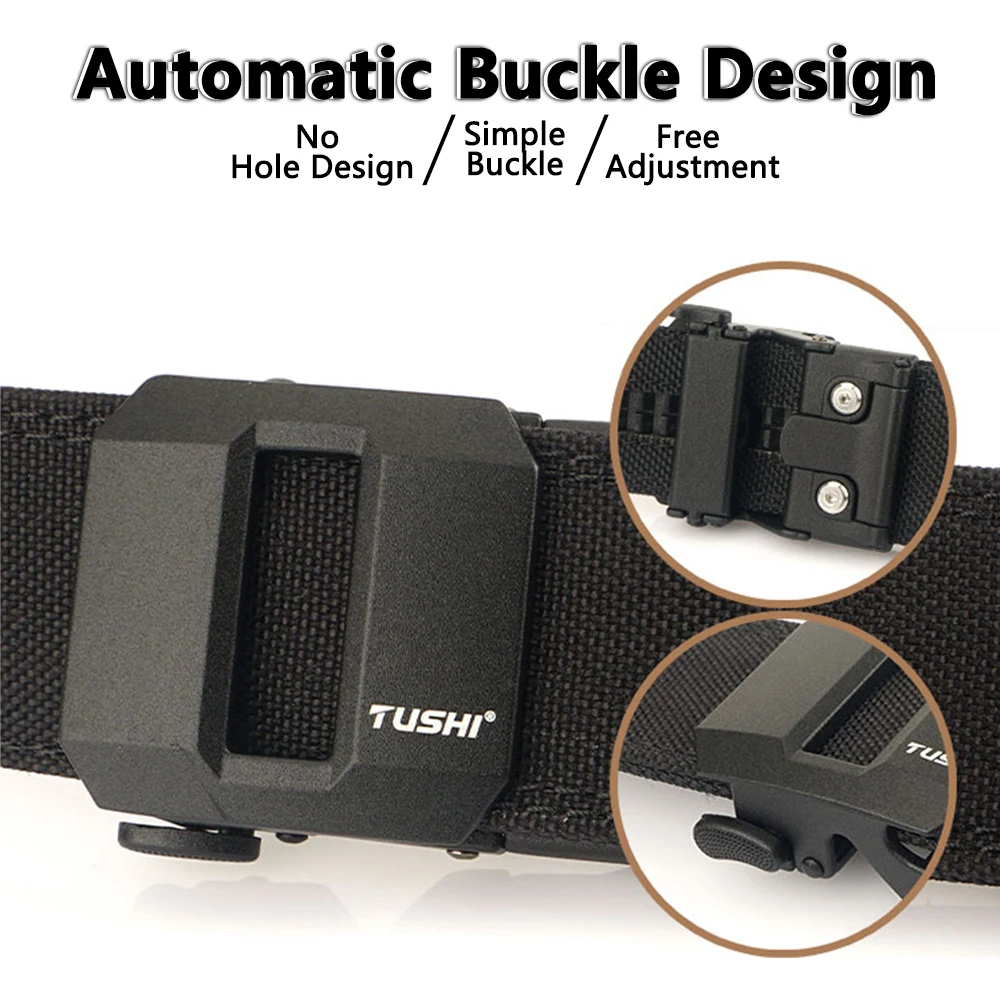 ALPTACTICS Hard Tactical Belt for Men Metal Automatic Buckle IPSC Gun Belt 1100D Nylon Military Belt Outdoor Sports Girdle Male