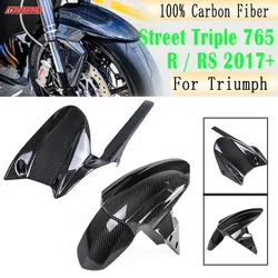 For Triumph Street Triple 765 R RS 2017 - 2019 2020 2021 2022 2023 3K Carbon Fiber Motorcycle Front Rear Fender Splash Mudguard
