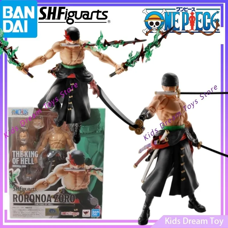 Bandai Original en Stock S.H.Figuarts ONE PIECE Anime RORONOA ZORO -EL REY DEL INFERNO- Figuras de Acción Juguetes Regalos Modelo Coleccionable