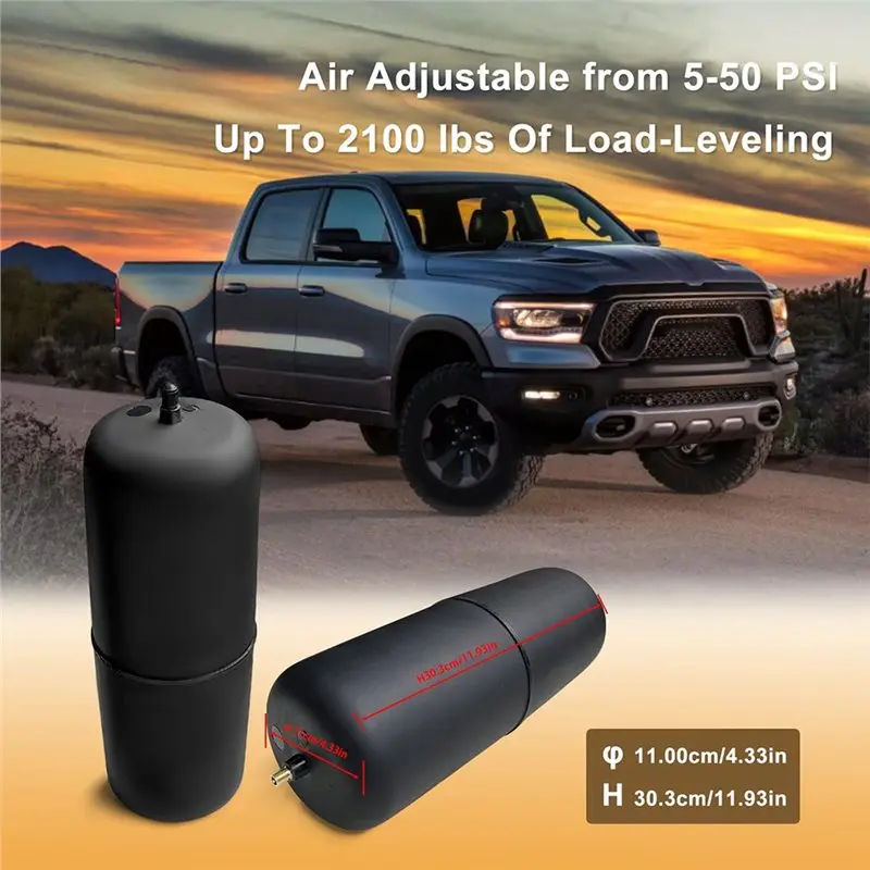 Air Helper Spring Bags Suspension Kit 60818HD For Ram 1500 1500 Classic Pickups 2009-2024 Rear Air Spring Kit
