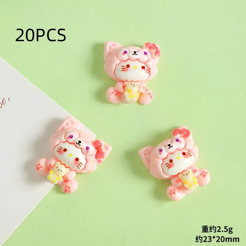 18/20PCS Cute Cartoon Animals Cream Gel DIY Handmade Phone Case Hair Clip Hole Shoes Key Chain Resin Small Accessories view 5
