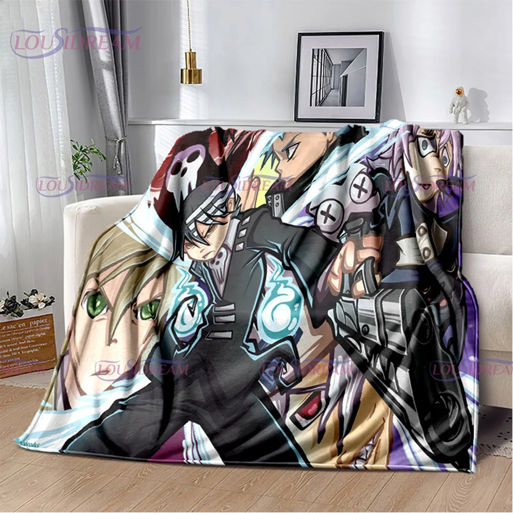 Soul Eater Anime Series Printed Blanket Cozy Warm Soft Bed Spread Throw Blankets for Kids Adults All Season Home Decor Blankets