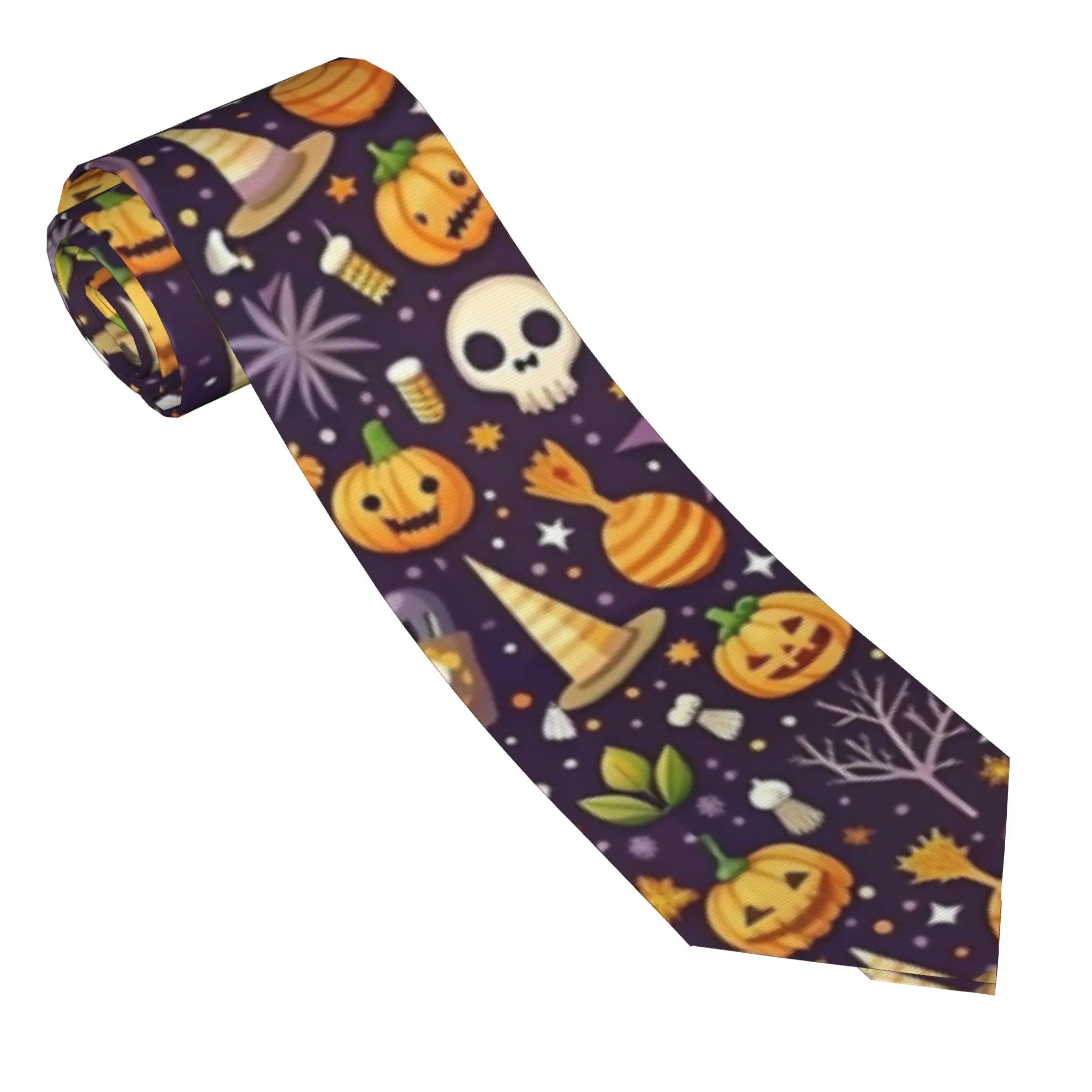 Halloween Seamless Spooky Fun Unisex Neckties 8 cm Narrow  Neck Ties for Men Daily Wear Cravat Wedding Accessories  Business