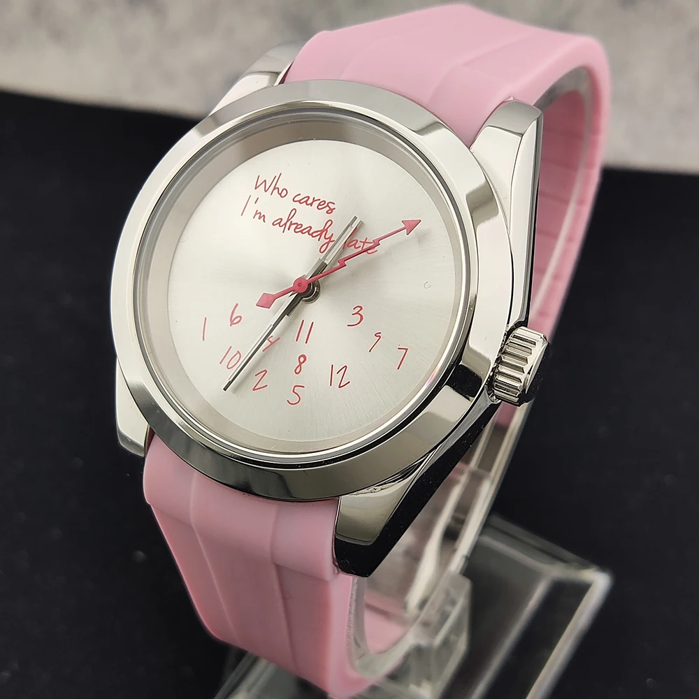 39/36mm Pink Sunray Automatic Mechanical Watch with NH35 Movement Sapphire Glass Waterproof to 10atm 316L Stainless Steel