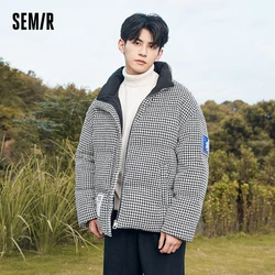 Semir Down Jacket Men Winter Stand Collar Oversize Thick Black and White Fashion Jacket