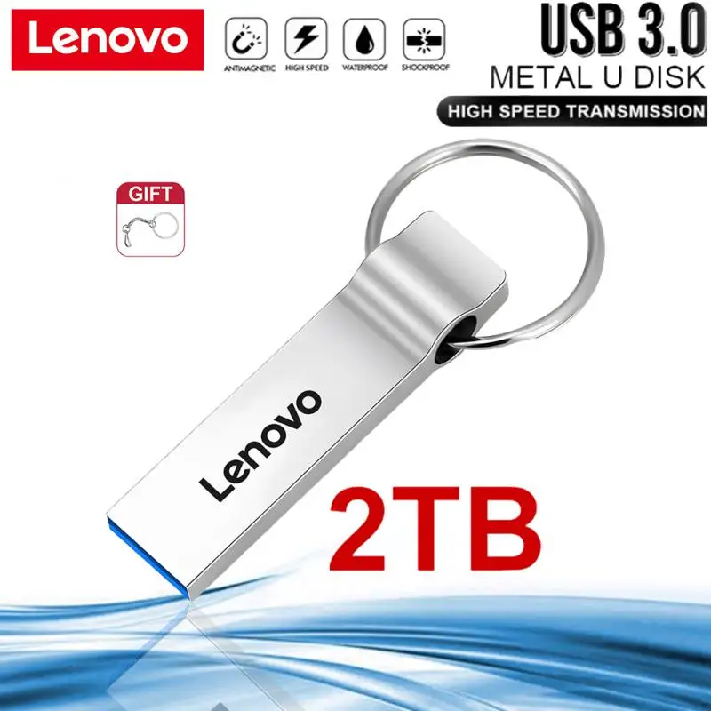 Lenovo 2TB Usb 3.0 Flash Drive logam kecepatan tinggi Pendrive 1TB 512GB 256GB Usb portabel tahan air Memoria Usb Flash Disk