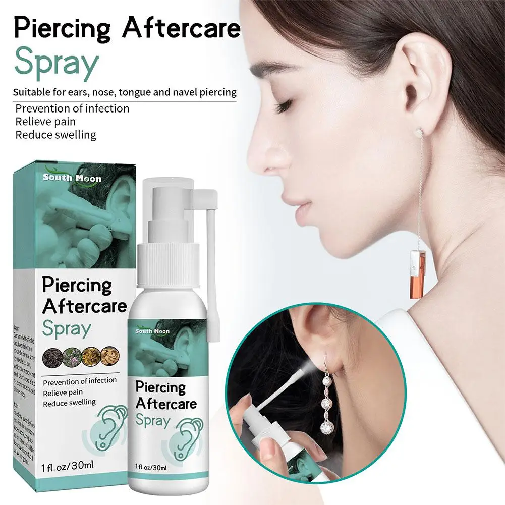 Piercing Aftercare Spray efficace pulizia dell'orecchino per lenire il gonfiore pulizia e pulire la pelle irritata Solutio J7V6