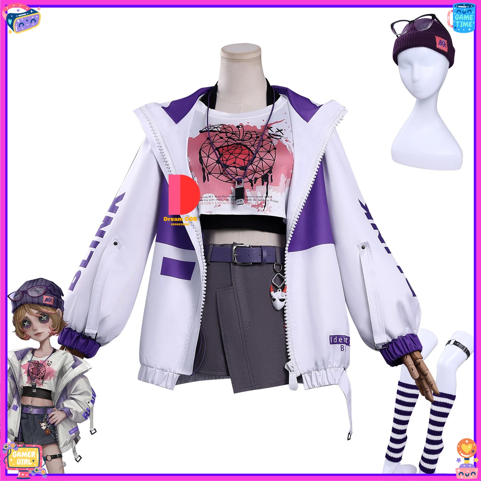 

Game Identity V Cosplay Costume Anime Tracy Reznik Role Playing New Fashion Uniform Set for Women Comic Con Halloween Party Wig