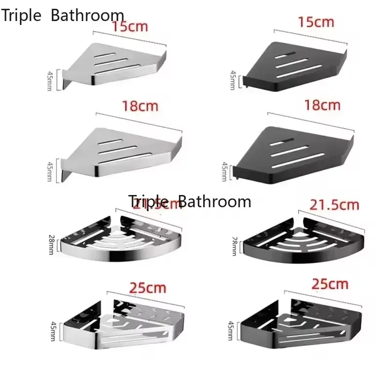 Stainless Steel Corner Shower Shelf for Bathroom Shampoo and Gel Organization, Wall-Mounted Design