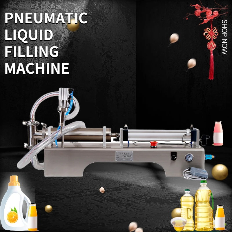 

Pneumatic Piston Liquid Filler Shampoo Gel Hand Sanitizer Vinegar Coffee Oil Detergent Liquid Soap Filling Machine