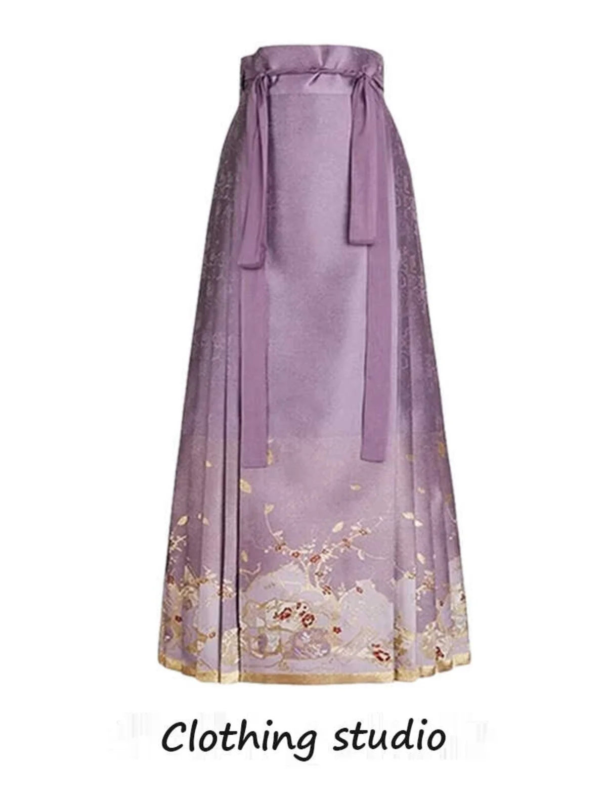 

New Chinese Sle Purple f-length Skirt Women's Summer New Model Small Size Improved Hanfu Daily Commuting Skirt