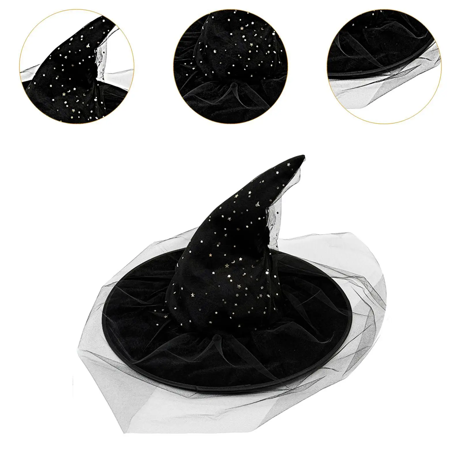 Dekoracja na Halloween - kapelusz czarownicy, kreatywne rekwizyty do zdjęć dla kobiet, dodatek do kostiumu na Halloween na festiwale, bal przebierańców, karnawały i imprezy.