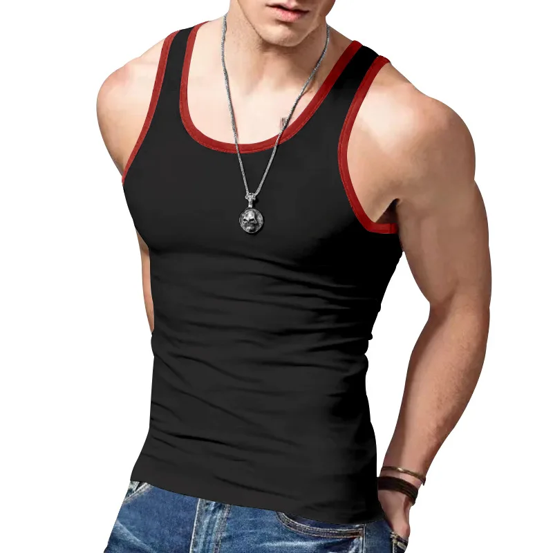 European and American Men's Tank Top, Trendy Sports and Leisure Tank Top, Men's Summer Base, Multi-color Sweatshirt Tank Top