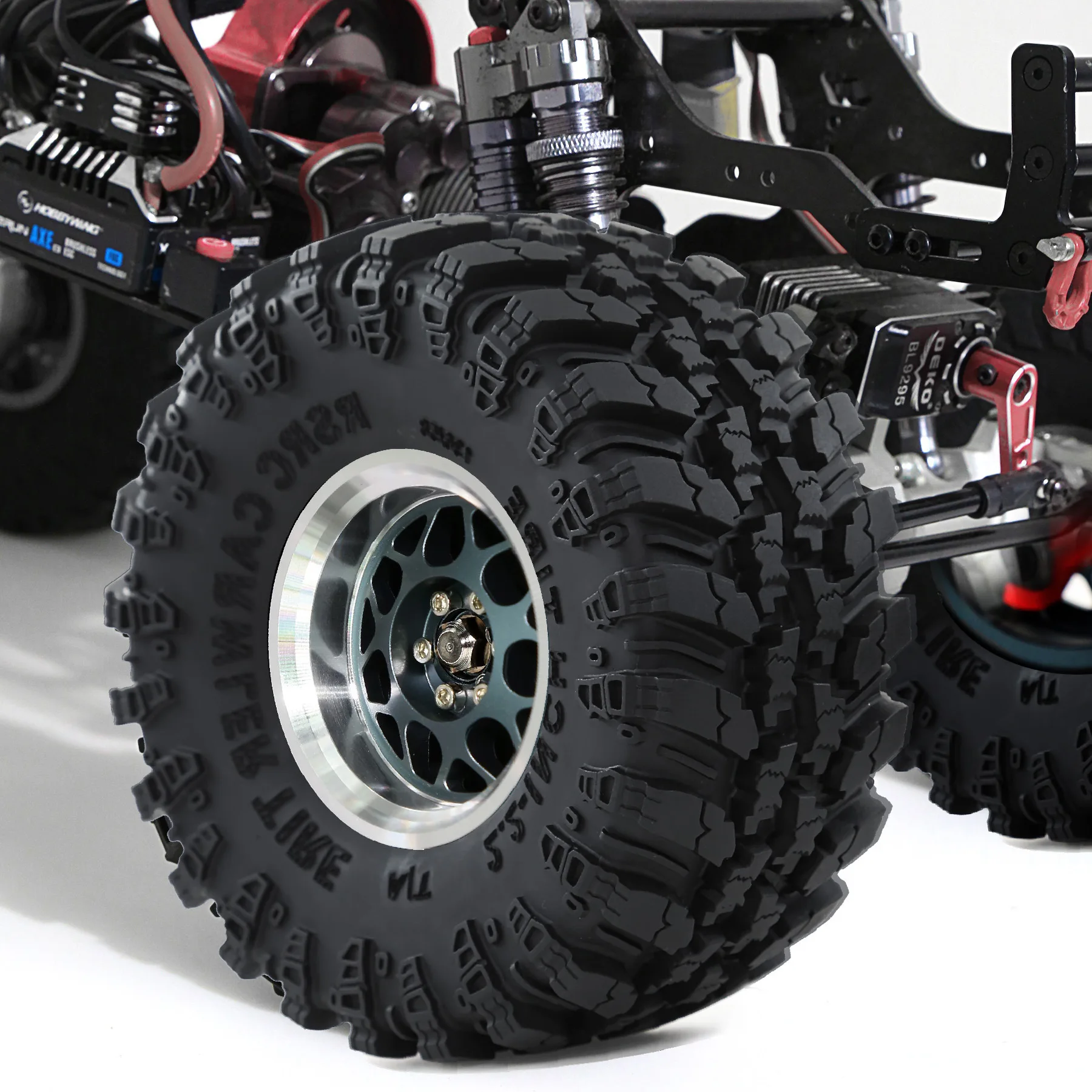 4個セット 2.2インチ ホイールハブ タイヤ トラック クローラータイヤ スキン Axial Wraith 1/10 TRX4 SCX10 RCカー メタル アップグレード OP アクセサリー パーツ