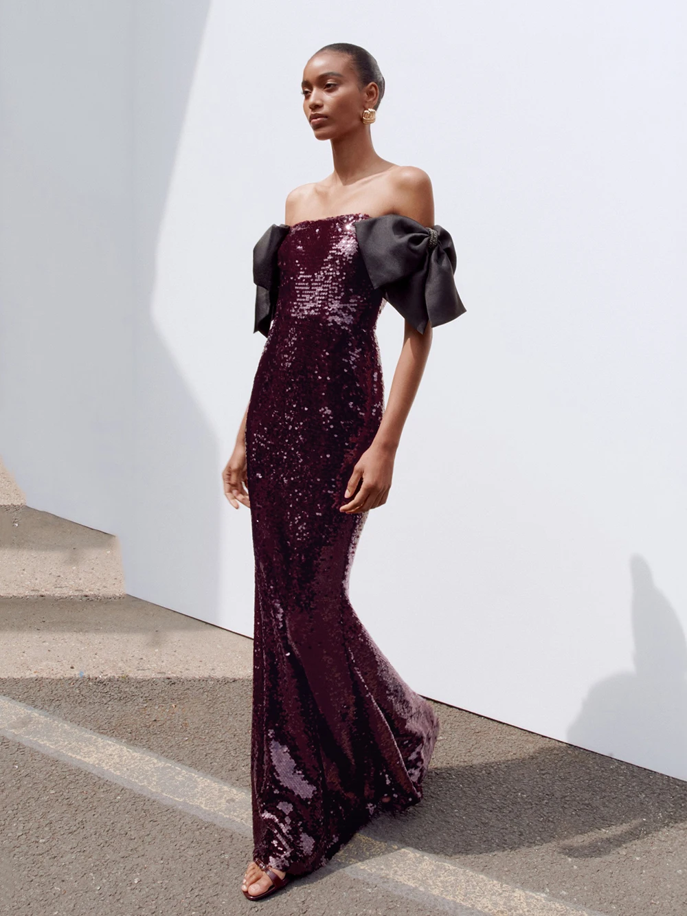 Modphy Women Celebrity Sexy Off Shoulder Sequin Bow Bodycon Maxi Long Dress 2025 Elegant Evening Party Luxury Birthday Outfit