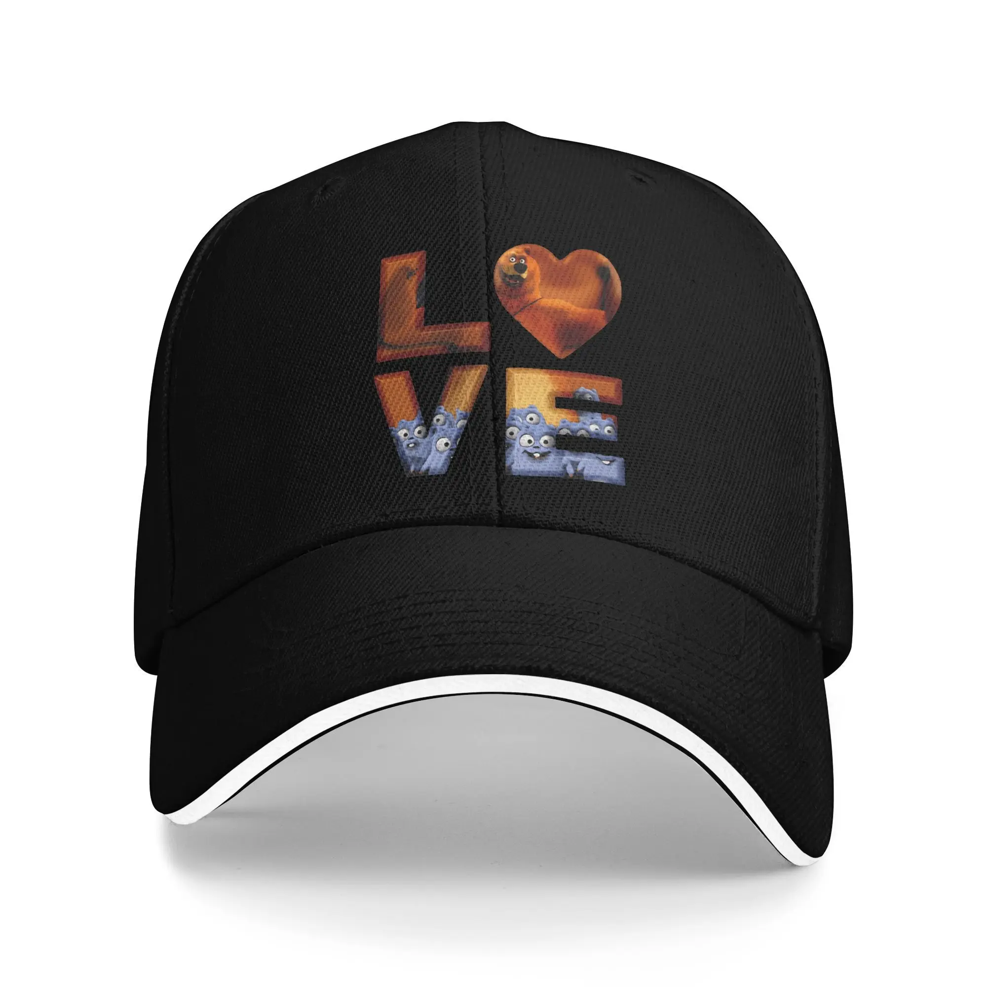 

Love Grizzly and Lemmings Baseball Cap Vintage Cartoon Sandwich Cap Men Women Adjustable Sun Cap Outdoor
