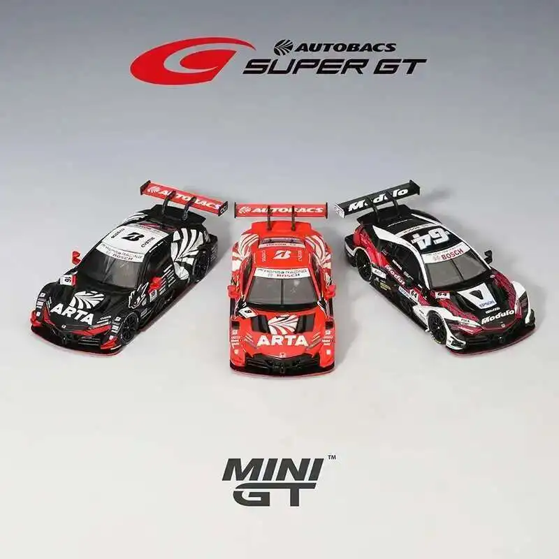 

MINIGT В наличии 1:64 Honda NSX GT Type S GT500 # 8 # 16 # 64, литая под давлением модель автомобиля, коллекция игрушек 786 787 992