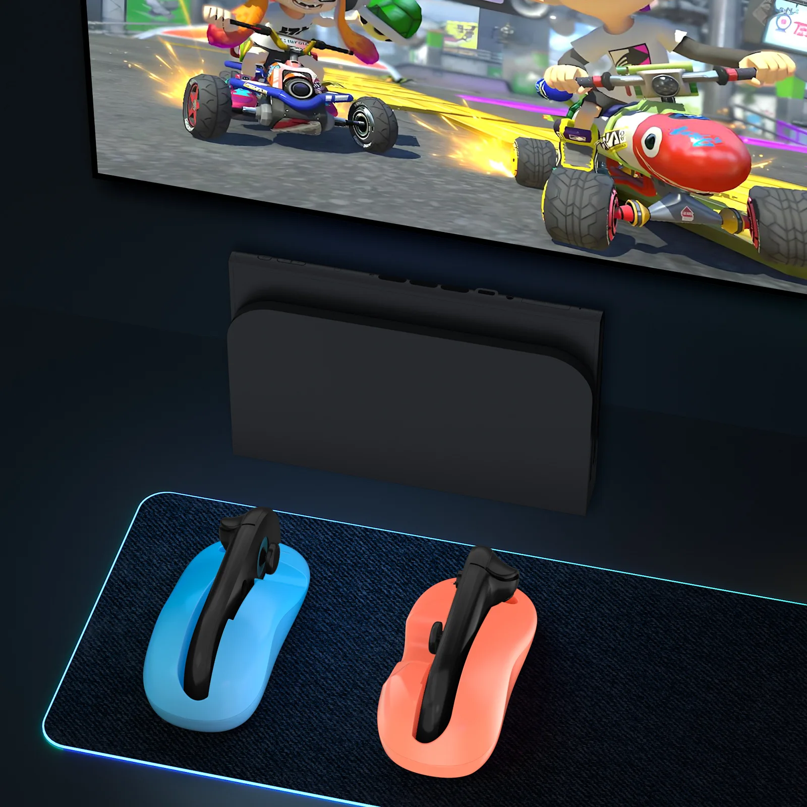 2 حزمة قبضة الماوس للتبديل 2 ملحقات Joy Con 2 وحدة تحكم يسار يمين Joycon 2 حامل وضع الماوس المكتبي مريح